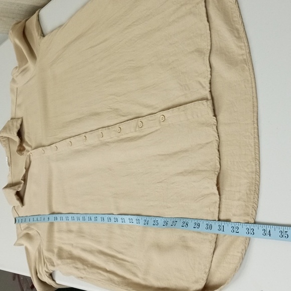 Kilky Paris Tan Button-Up Tunic Blouse, Women's Size Lg - Picture 7 of 8